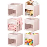 mDesign Fabric Nurseryplayroom Closet Storage Organizer Bin Box with