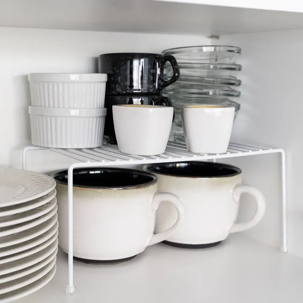 Kitchen Shelves Cabinet Organization Mini Storage Shelf Whiteset Of 2