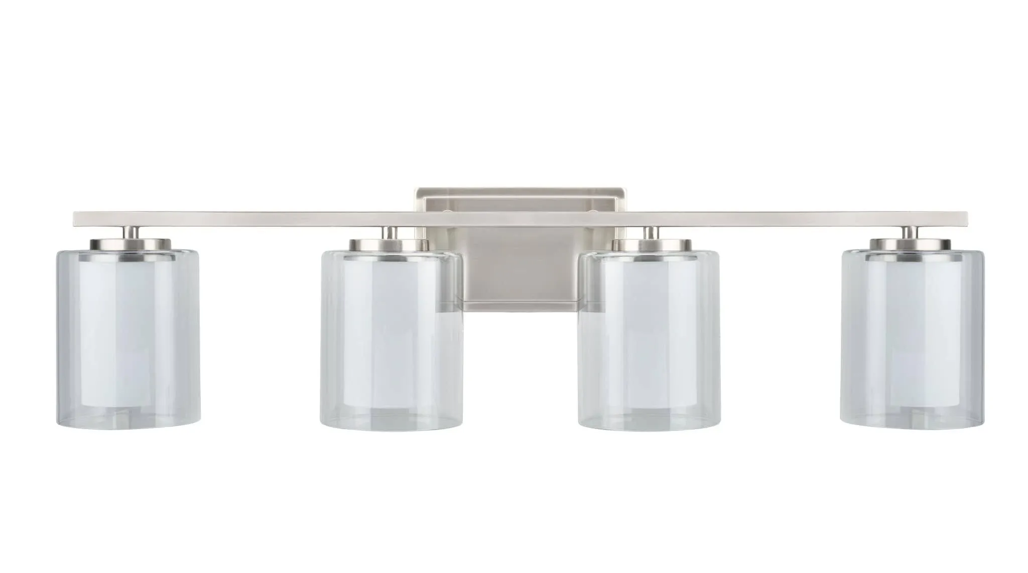 62104, 4-Light Metal Bathroom Vanity Wall Light Fixture, Satin Nickel, 4-LIGHT - Transitional - Bathroom Vanity Lighting - by Aspen Creative Corporation | Houzz