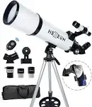 Telescope 80mm Aperture 600mm - Astronomical Portable Refracting Telescope Fully Multi-Coated High Transmission Coatings AZ Mount with Tripod Phone