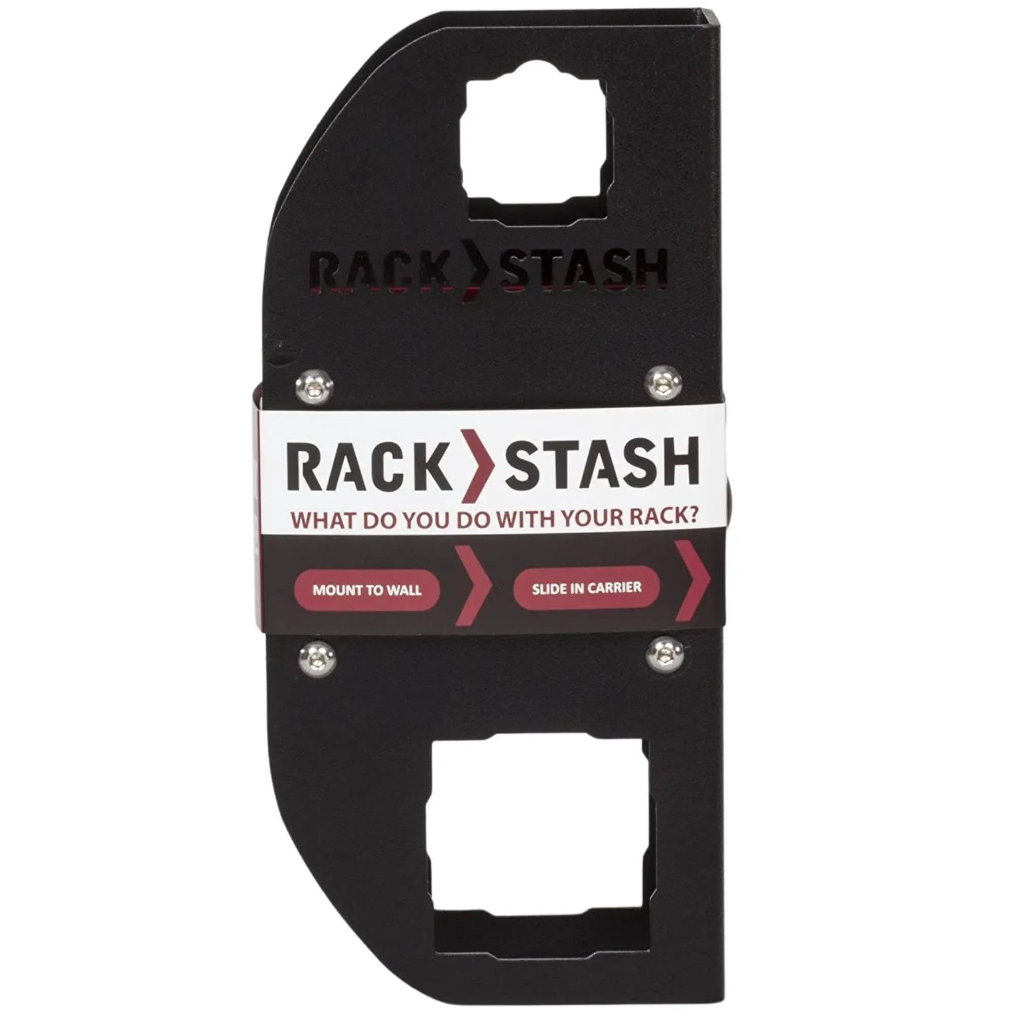 1 UP USA: Rack Stash Vertical Wall Mounted 1.25" Hitch Storage | Low Profile, Easy Install, Adjustable, USA Made, (Organize Garage, Bike, Ski, Cargo), Heavy Duty Powder Coated Steel, Holds 90lbs