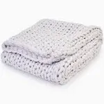 Bearaby Knitted Weighted Blanket - Cotton Napper - Moonstone Grey - 20 lbs