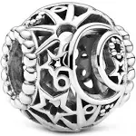 Pandora Openwork Sun, Stars & Moon Charm