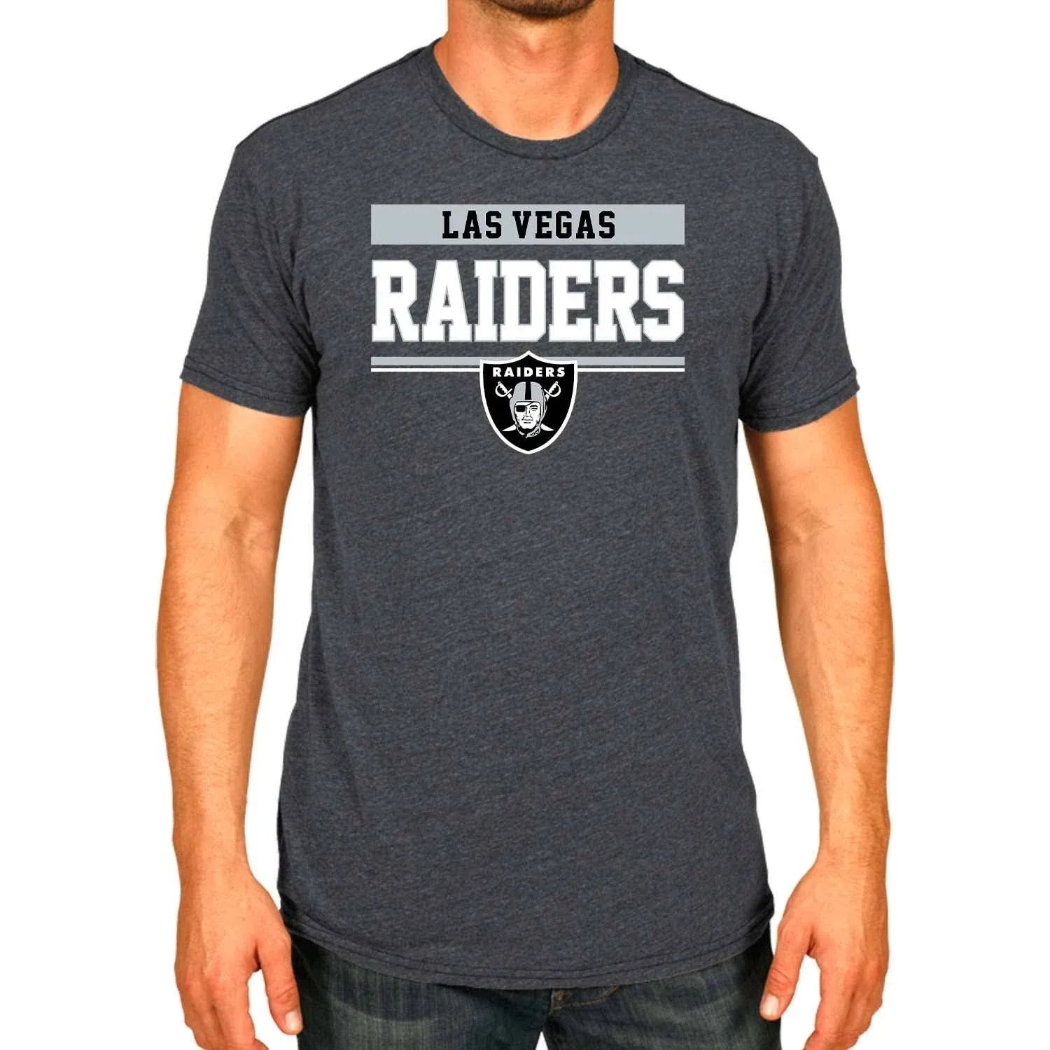 Team Fan Apparel NFL Adult Team Block Tagless T-Shirt - Cotton Blend - Charcoal - Perfect for Game Day - Comfort and Style