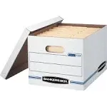 Bankers Box STOR/FILE Storage Letter/Legal Lift-Off Lid White/Blue 12/