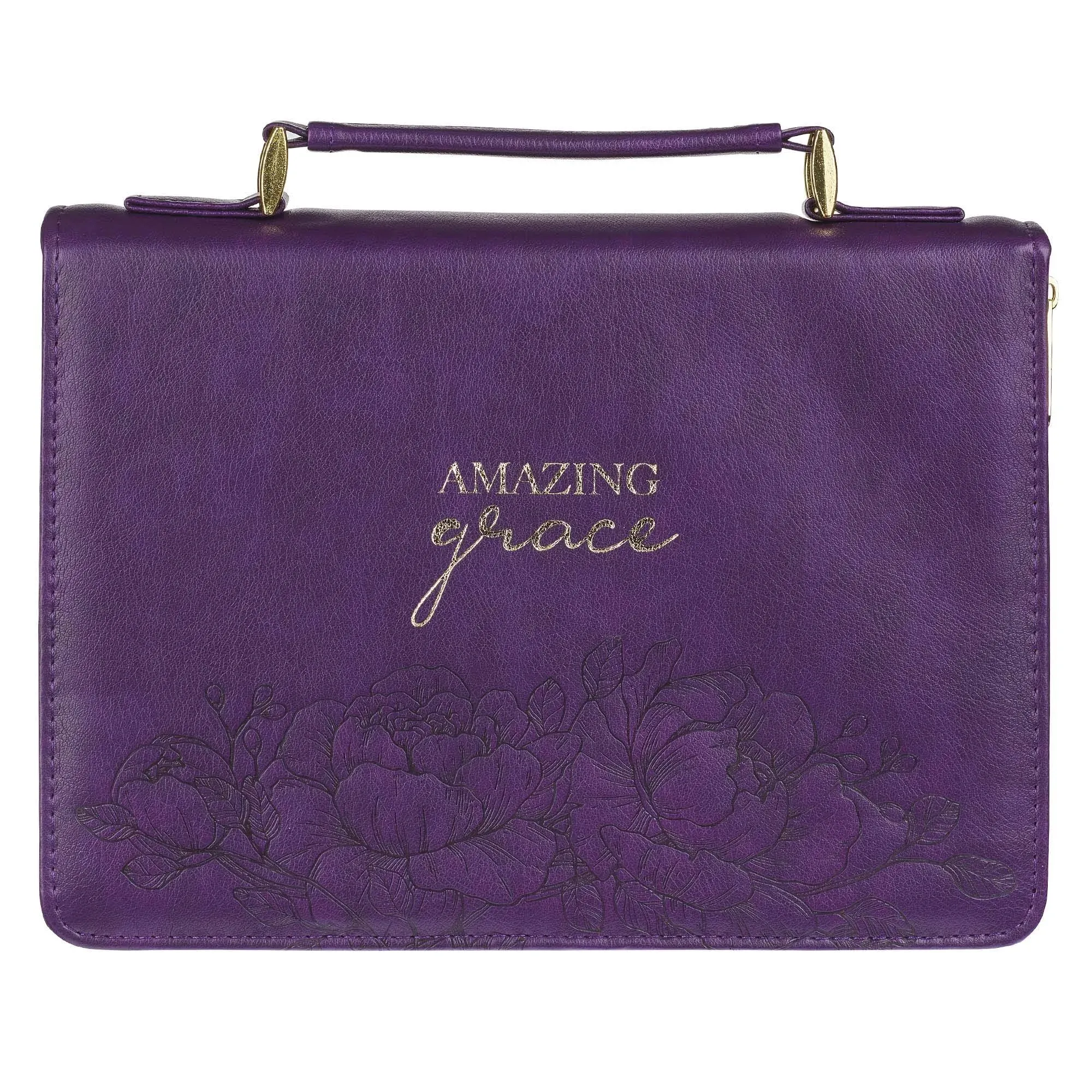 Amazing Grace Bible Cover, Purple Floral, Medium