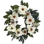 Nearly Natural 22" Magnolia Wreath