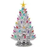 Milltown Merchants Silver Ceramic Christmas Tree