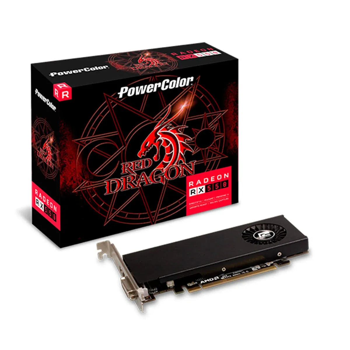 Placa De Vídeo PowerColor Radeon Rx 550 Red Dragon 4GB GDDR5 - AXRX 550 4GBD5-DHA