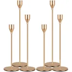 Gold Taper Candle Holder Set of 6 Brass Gold Tall Candlestick Holders