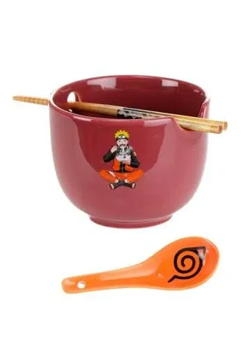 Culturefly Naruto Shippuden Ramen Bowl With Spoon And Chopsticks, Capacity 20oz, NRTRMNBX23CWG