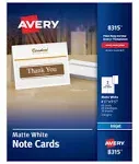 Avery Note Cards 4-1/2 x 5-1/2" Matte Two-Sided Printing 60 Cards