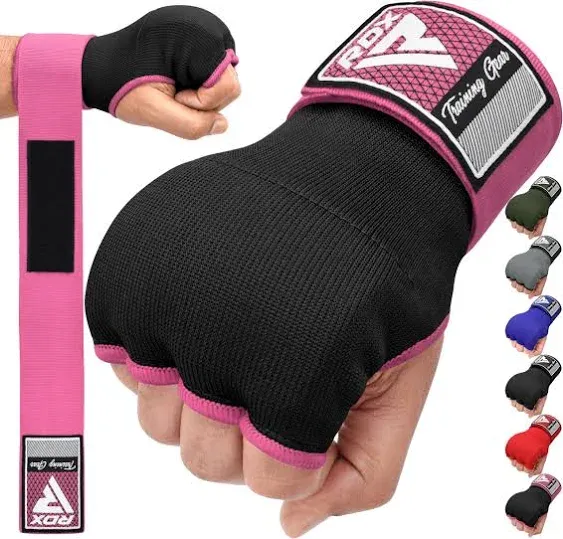 RDX Gel Boxing Hand Wraps Inner Gloves Men Women, Quick 75cm Long Wrist Straps, Elasticated Padded Fist Under Mitts Protection, Muay Thai MMA