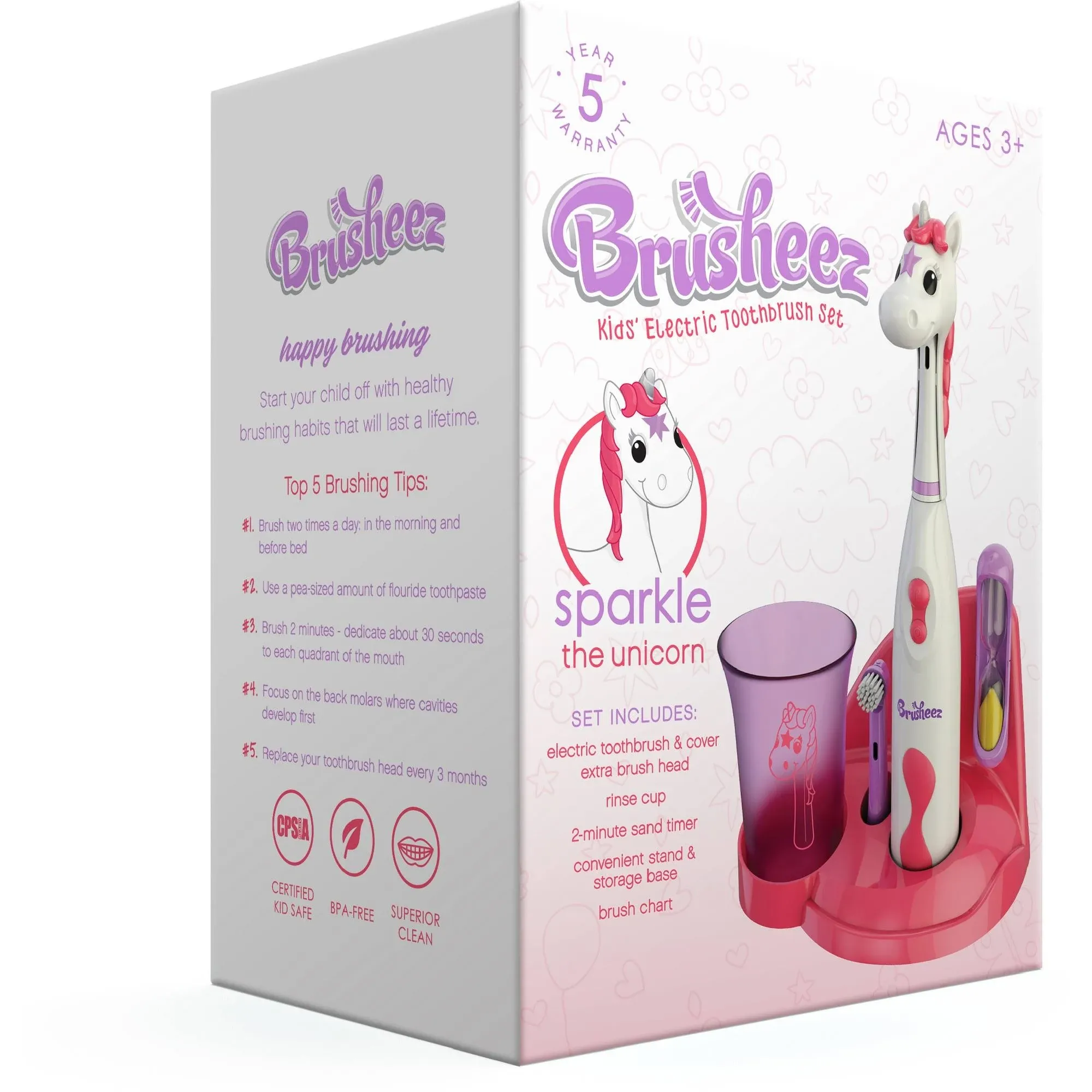 Brusheez Kid's Electric Toothbrush, Set, Sparkle the Unicorn