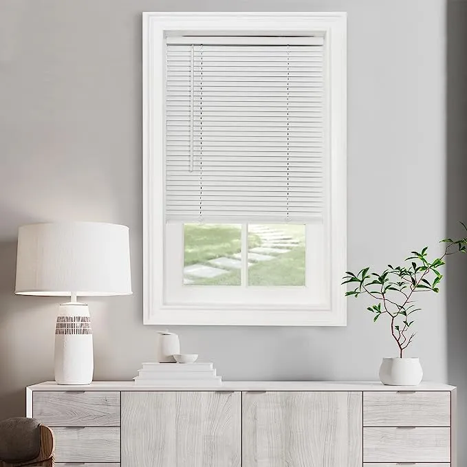 Achim GII Morningstar Indoor Cordless Alabaster Vinyl Light Filtering Window Mini Blind, 72" L x 32" W