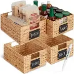 Best Choice Products Woven Water Hyacinth Pantry Baskets