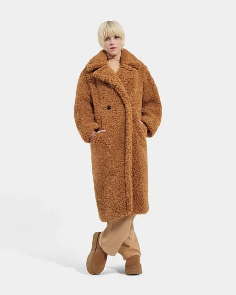 Ugg Gertrude Long Teddy Coat - Chestnut