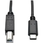 Tripp Lite U040-006 USB Type-B Male to USB-C Hi-speed Cable, 6Ft, Black