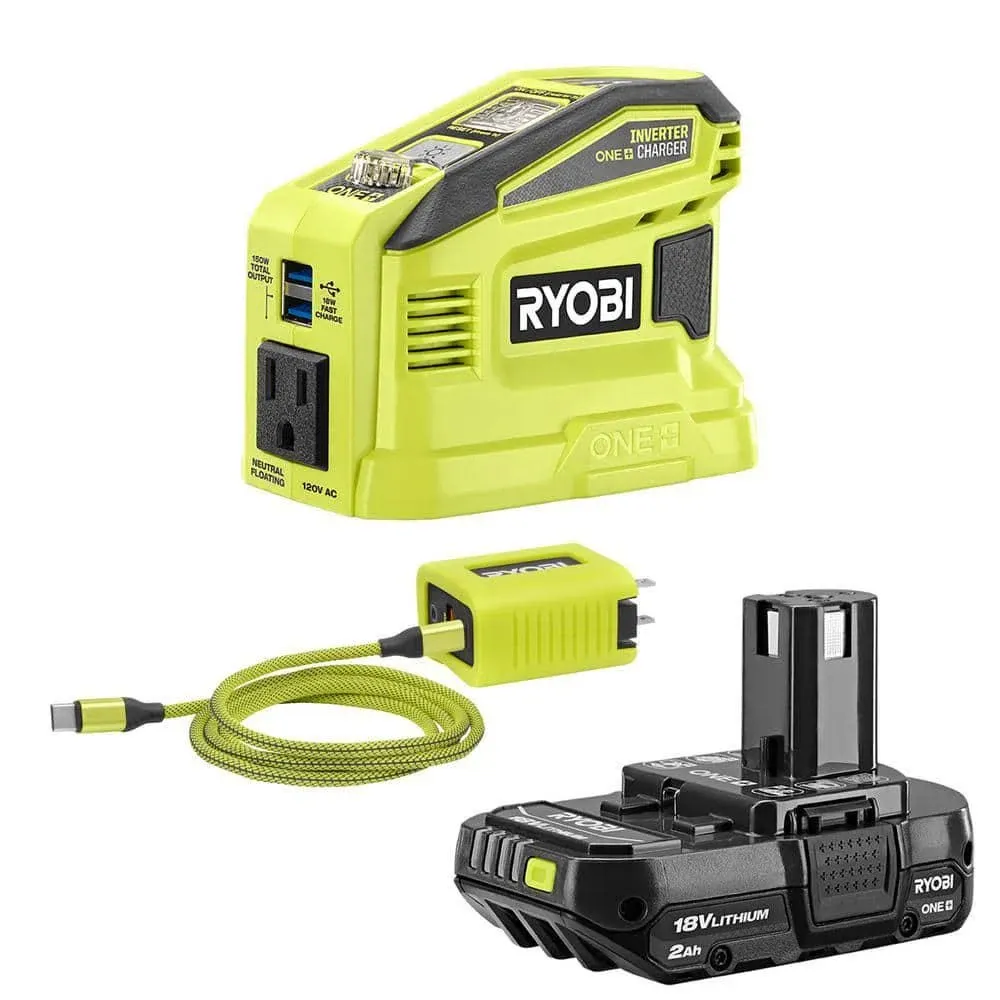 Ryobi RYi150C 150-Watt Push Start Power Source and Charger for ONE+ 18-Volt Battery